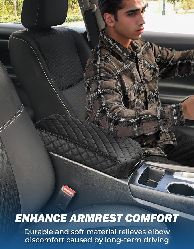 JOYTUTUS Center Console Cover Compatible with 2013-2018 Nissan Altima Leather Armrest Cover Center Console Cushion Nissan Altima Accessories