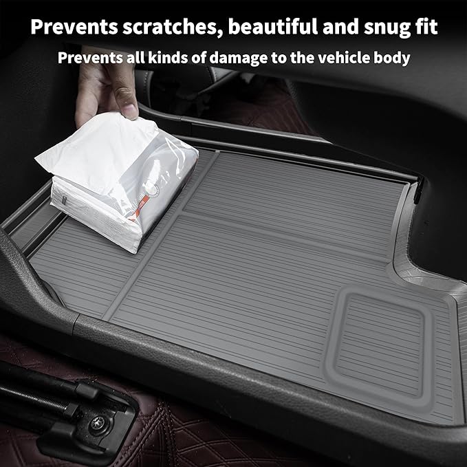 Center Console Organizer Lower Tray for Toyota Sienna 2021-2026 Accessories Upgraded Console Bottom Organizer Silicone(Gray)
