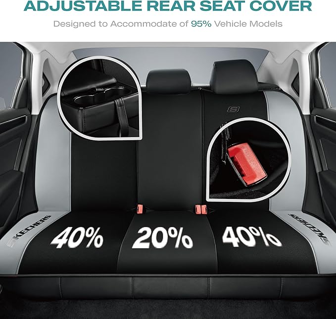 Skechers Car Seat Covers,GOGA Mat Oxford Cloth Seat Covers,Waterproof Car Seat Covers Full Sets,Automotive Universal Fit Seat Cover for Most Cars, Suvs, Trucks,Gray
