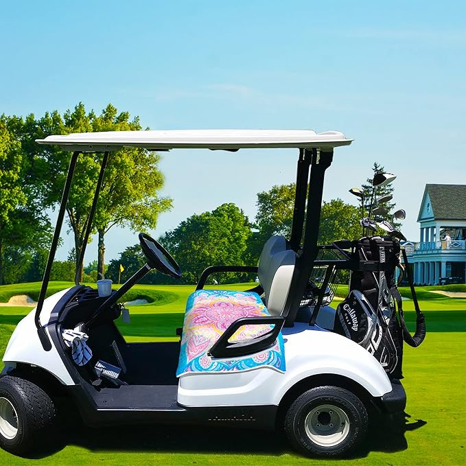 ENYORSE Golf Cart Seat Covers - Ethnic Style Golf Cart Towel Blanket for 2/4 Seater, Soft & Breathable Microfiber, Keeps Seats Cool & Comfortable, 51”x31”, Fits EZGO/Yamaha/Club Car