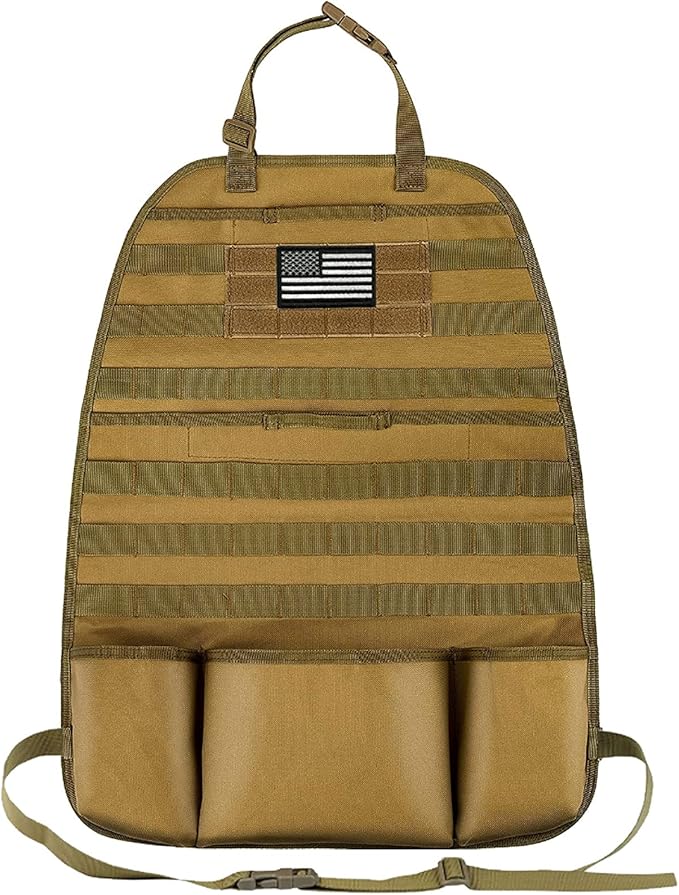 Upgrade 1000D Molle Seat Back Organizer with Pouches, Tactical Molle Vehicle Panel Car Seat Cover Protector Seat Back Organizers