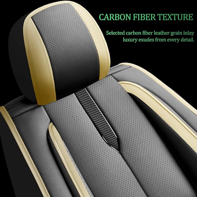 Fit Legacy Car Seat Covers for Subaru Legacy 2008-2023 2024 2025 2026 -Upgraded Premium Waterproof & Breathable Leather,Airbag Compatible,All-Weather Seat Cushion Protector,2 Front/Black-Grey