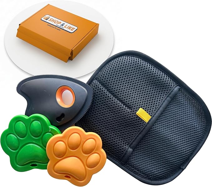 3 in 1 Pet Hair Remover Cleaning Set - Car Interior, Furniture and Laundry - Multi Surface Cat & Dog Fur Removal Tool