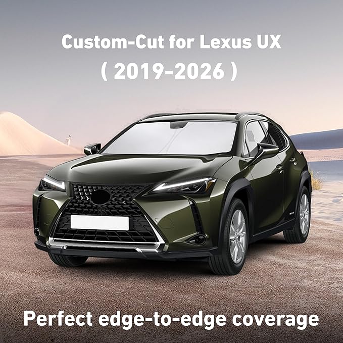 EcoNour Windshield Sunshade Compatible for Lexus UX 2019-2024 2025 2026, 200/250h/260h/300h/300e Sun Visor for Front Windshield & Window Sun Shade Cover, UV Heat Blocker & Protector, Car Accessories