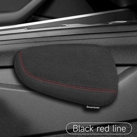 Alcantane style car leg knee pads memory foam car center console knee cushions car leg pads protect knee and leg elbow pads car copilot Universa version (Red line lift leg pad)