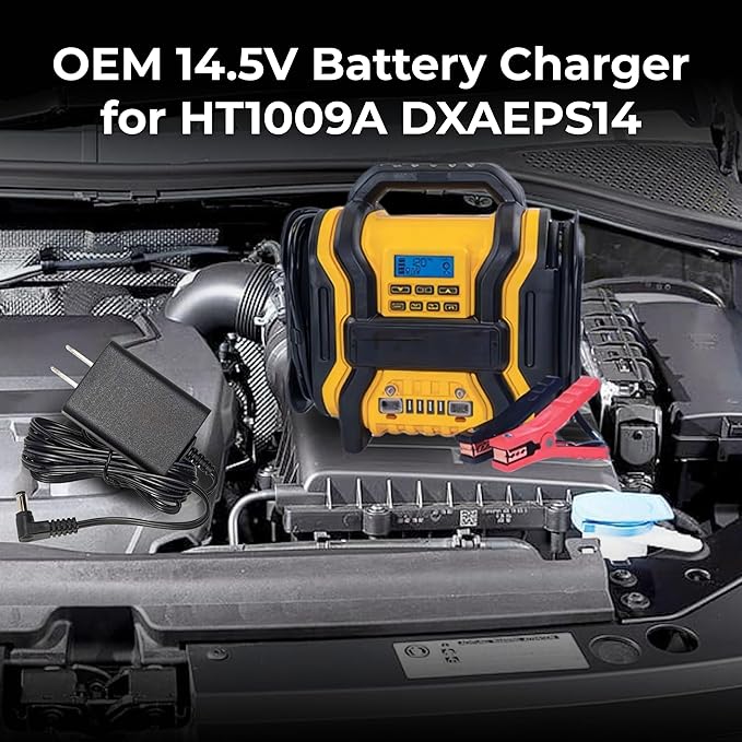 Dewalt OEM 14.5V Battery Charger for HT1009A DXAEPS14 DXAEPS14CA 011-2070-4 1400 1600 Peak Jump Starter Power Supply Cord AC Adapter, ETL Certified