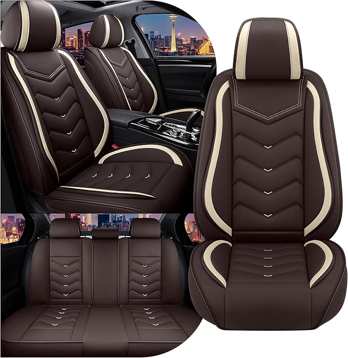 CTDS Car Seat Covers for Mazda CX-5 CX-3 CX-7 CX-9 CX-50 CX-30 CX-70 CX-90 2007-2026, Stylish Sport Seat Cover, Premium Nappa Leather Car Seat Cover.(Standard 5 Seats/Coffee Color)