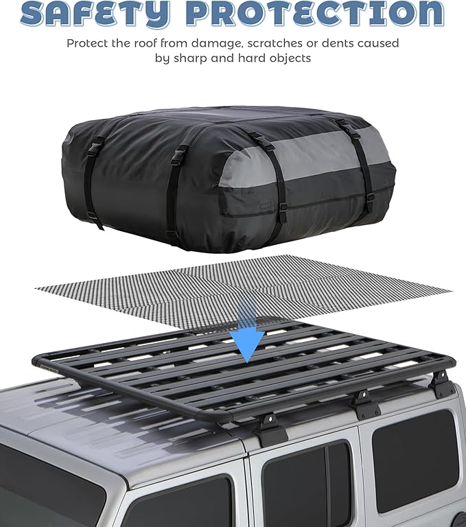 51"x43" Roof Rack Pads,Car Accessories Roof Non-Slip Rug Pad,Car Trunk Anti-Slip Mat,Universal Non-Slip Rooftop Cargo Bag Protective Mat,Suitable for Most Cars,SUV,Pickup or Trucks
