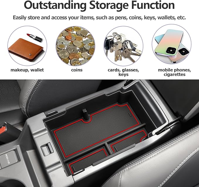 LUWU for 2025 Subaru Impreza Center Console Organizer 2024 Subaru Impreza Sport/RS/Base Armrest Storage Box Armrest Organizer 2024 Impreza Console Organizer Tray 2024 2025 Subaru Impreza Accessories