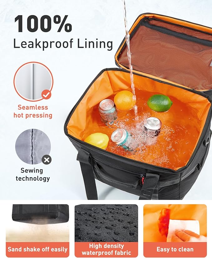 TOURIT Soft Sided Cooler Bag Insulated 48/60 Cans, Large Collapsible & Leakproof Ice Chest for Picnic, Beach, Camping, Travel