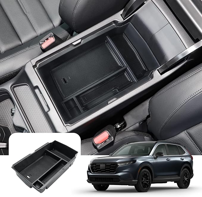 LFOTPP 2026 CRV Center Console Organizer for 2023 2024 2025 2026 Honda CRV Accessories ABS Plastic Armrest Console Tray Compatible with 2023-2026 CRV EX/EX-L/Hybrid Sport/Hybrid Sport Touring