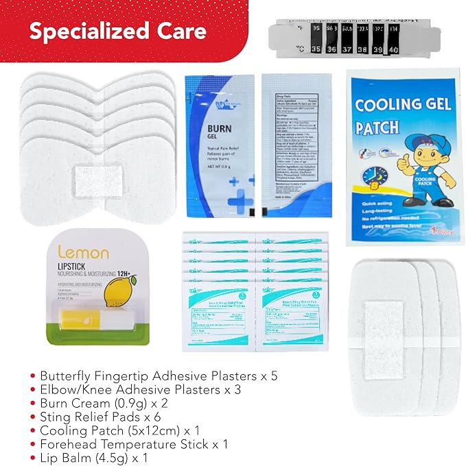 Swiss Safe First Aid Kit for Kids 246 Pieces - for Travel, Home & Car Emergency Kit, Baby & Toddler First Aid, Small Portable Kit with Mini Bag