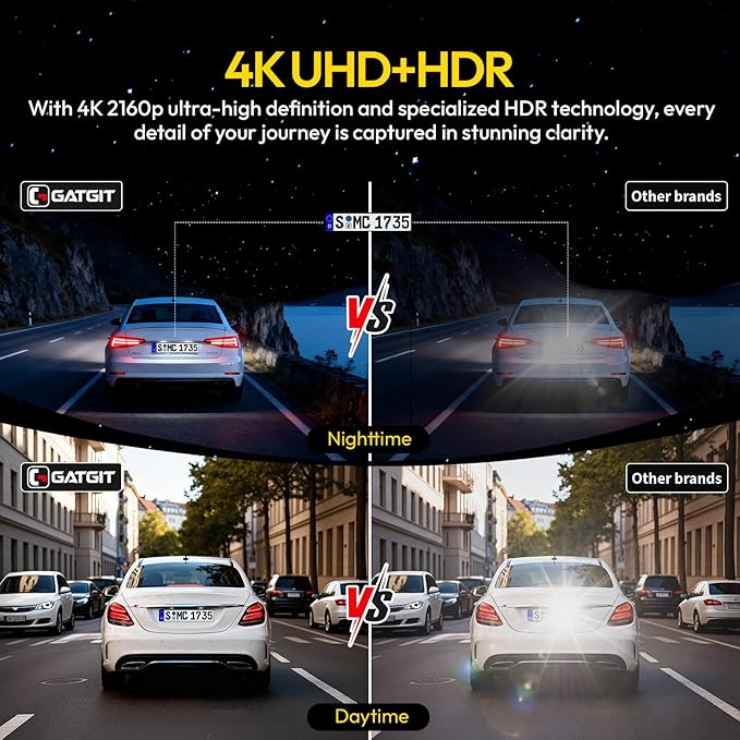 Front 4K Dash Cam Custom fit for Jeep Gladiator JT 2018 2019 2020 2021 2022 2023 2024 Mojave Overland& Wrangler JL 2018-2024 etc,OEM Look,Camera 2160P Video HDR,5.8GWiFi,GPS,Plug&Play,G-Sensor