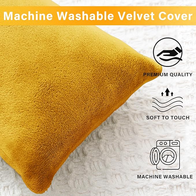 2 Pack Small Pillow, Memory Foam Mini Pillow 11 X 7 Inches for Travel, Sleeping, Nap and Neck, Knee, Lumbar Support, Tiny Cushion for Pet, Dogs (Golden Yellow)