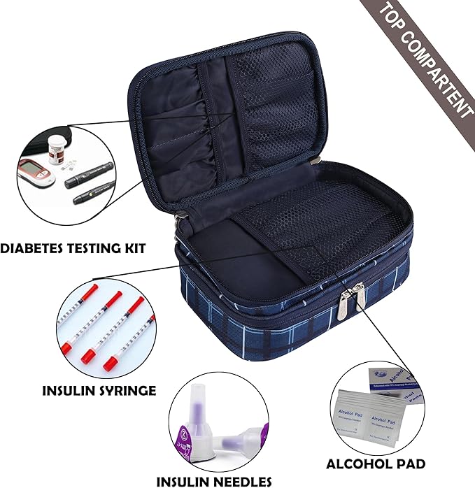 Apollo Walker Insulin Cooler Travel Case Diabetic Medication Cooler with Ice Packs and Insulation Liner TSA Approved