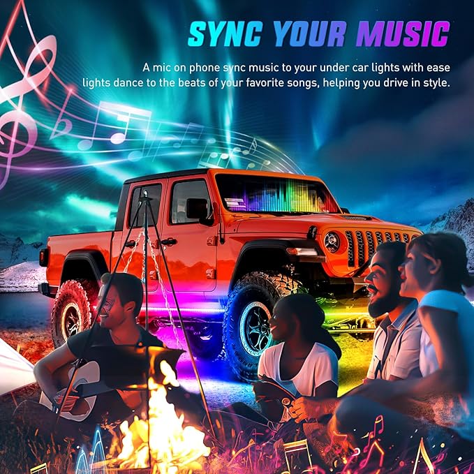 Nilight 8Pcs Aluminum Underglow Neon Accent Strip Lights 396 LEDs Dream Color Door Assist Multi Modes Sound Active Function Music with APP, Remote Control Underbody Light for Car Truck RV