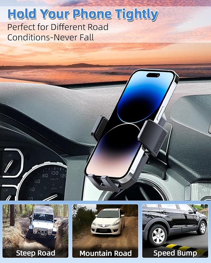 PZK Car Phone Mount for Toyota Tundra 2014 2015 2016-2020 2021 Accessories Custom Air Vent Car Phone Holder Auto Lock Hands Free 360° Rotation Cell Phone Automobile Cradles