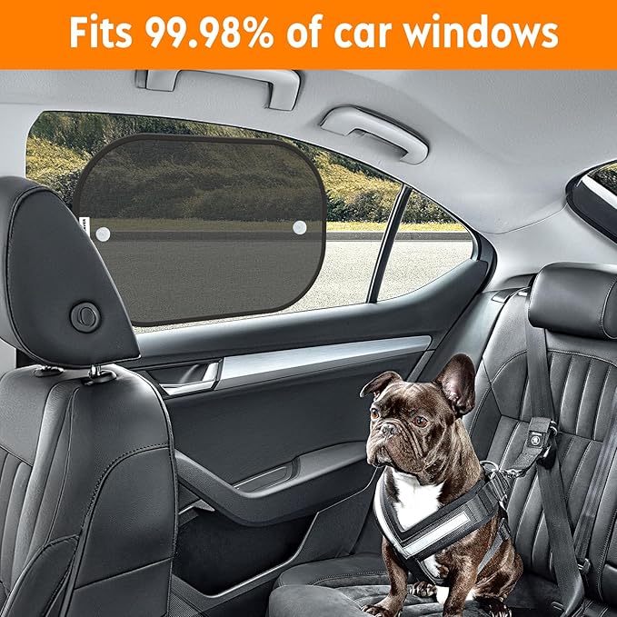 [2026 Upgraded] Car Shades for Side Windows 19"x12"(4 Pack),Sun Shade for Window with 8 Suction Cups,Car Window Shades Can Blocks 99.98% UVR,Window Shade for Baby