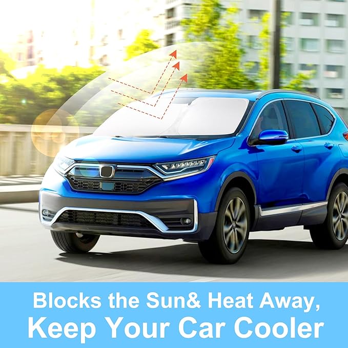 Windshield Sun Shade Custom Fit for 2017-2022 Honda CR-V CRV Accessories Foldable Sunshade Sun Blocker Protect Car from Sun Rays & Heat Damage Keep Car Cooler