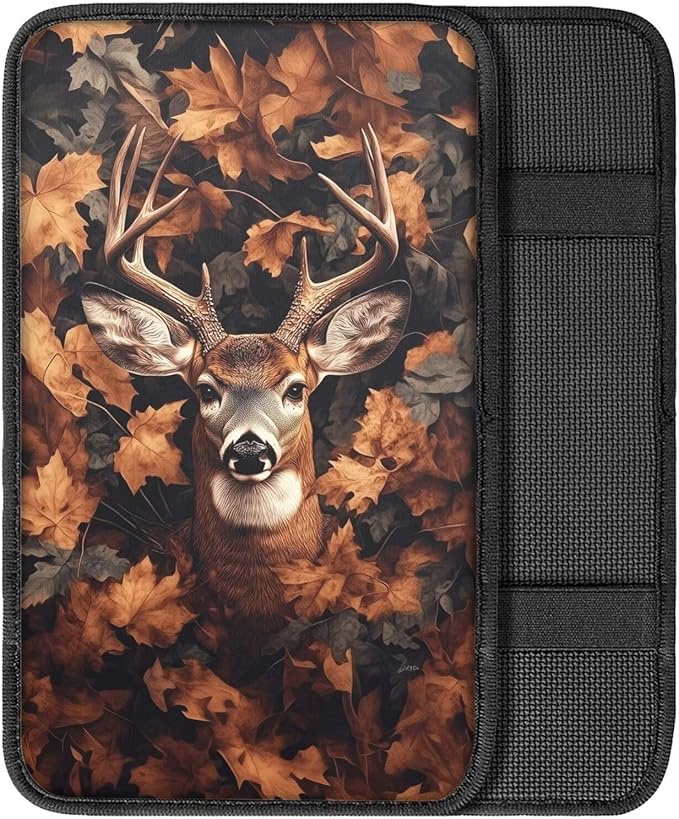 Deer Car Center Console Cover Pad Cute Arm Rest Cover for Cars Car Armrest Covers Protector for Car Armrest Storage Box Universal Auto Interior Accessories