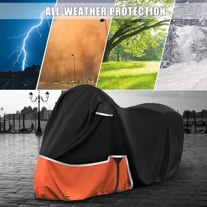 Waterproof Motorcycle Cover Replace for Indian Roadmaster and Pursuit, 420D Oxford Cloth Customized Motorcycle Cover for Snow Rain Dust Protection