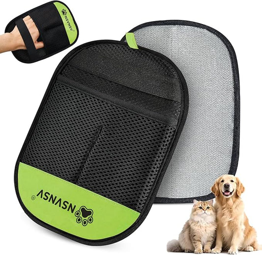 1 Pcs Pet Hair Removal Gloves, Reusable Electrostatic Pet Cat Dog Hair Remover Grooming Gloves Brush Tool, Ease of Removal, Easy to use, Suitable for Removing Hair From Different Surfaces, Green