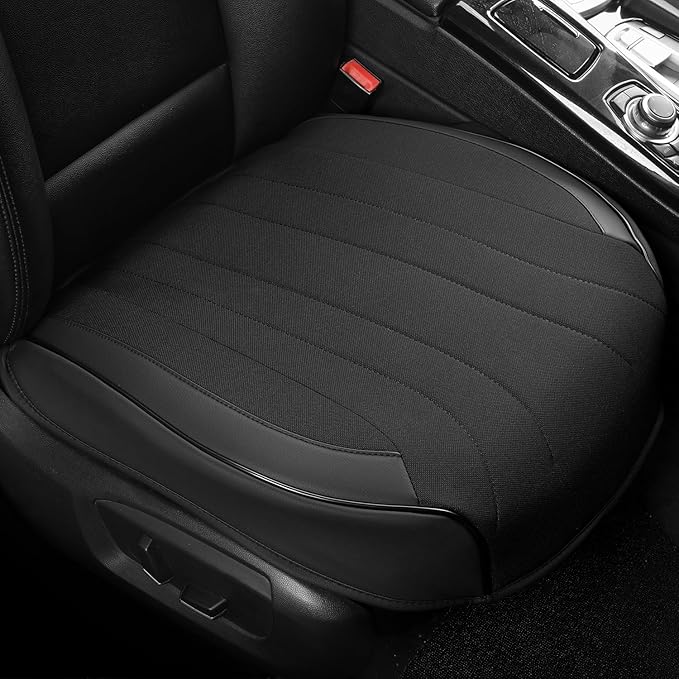 GIANT PANDA Bottom Car Seat Cover for Driver,Front Seat Cover with Memory Foam Cushion,Ideal for Long Drives,Relieves Sciatica and Tailbone Pain, Fits 95% of Vehicles, Black