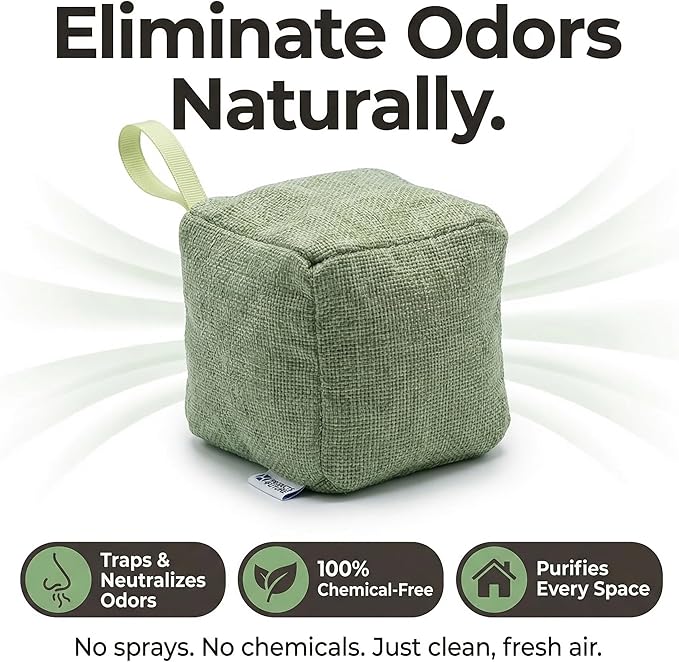 4 pack Naturally Activated Bamboo Charcoal Air Purifying Bags | Natural Home Deodorizer Bag | Charcoal Bag Odor Absorber For Pets | Odor Eliminator & Moisture Absorber Air Freshener Bag (100g Cube)