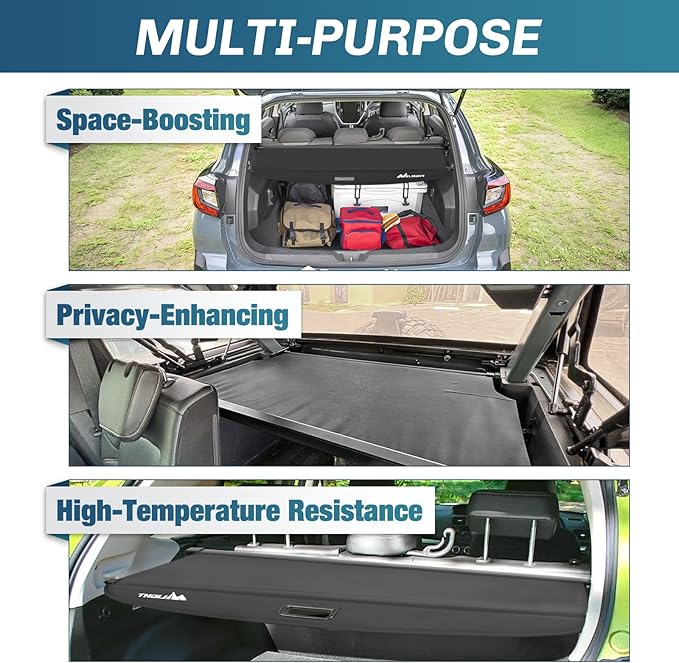 Nilight Trunk Cargo Cover for Subaru Crosstrek Impreza 2023 2024 2025, Retractable Security Shade Rear Cargo Cover, with Trunk Storage Net, 1-Pack