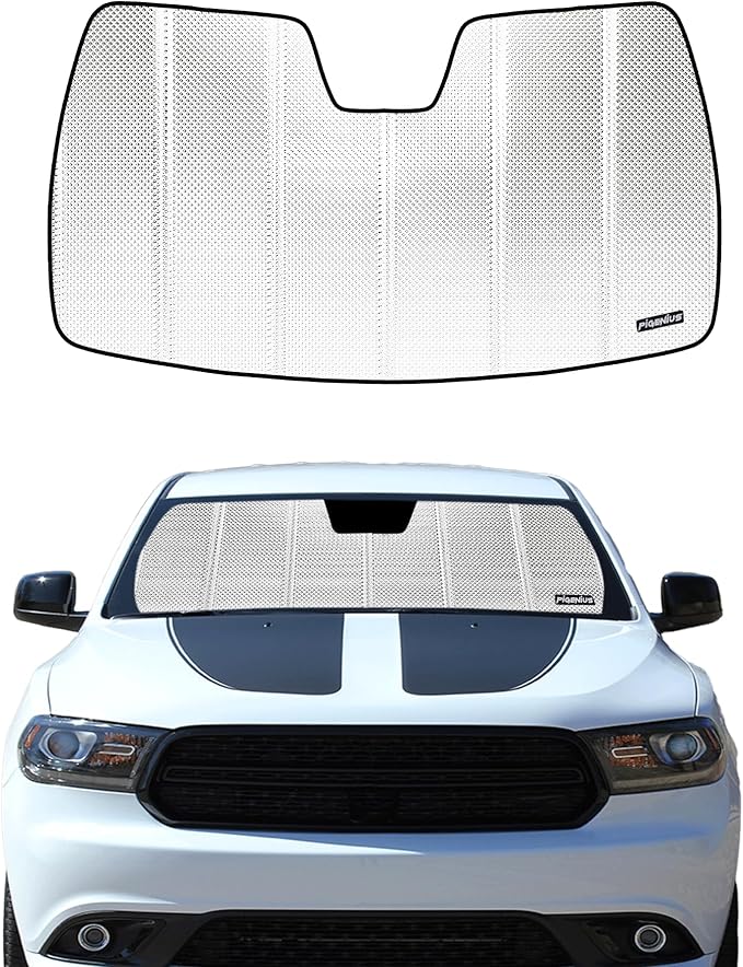 Windshield Sun Shade for Dodge Durango 2011-2020. Reflective Aluminum Film Front Window Sunshade - BLAZBLOCK