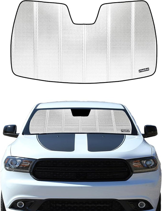 Windshield Sun Shade for Dodge Durango 2011-2020. Reflective Aluminum Film Front Window Sunshade - BLAZBLOCK