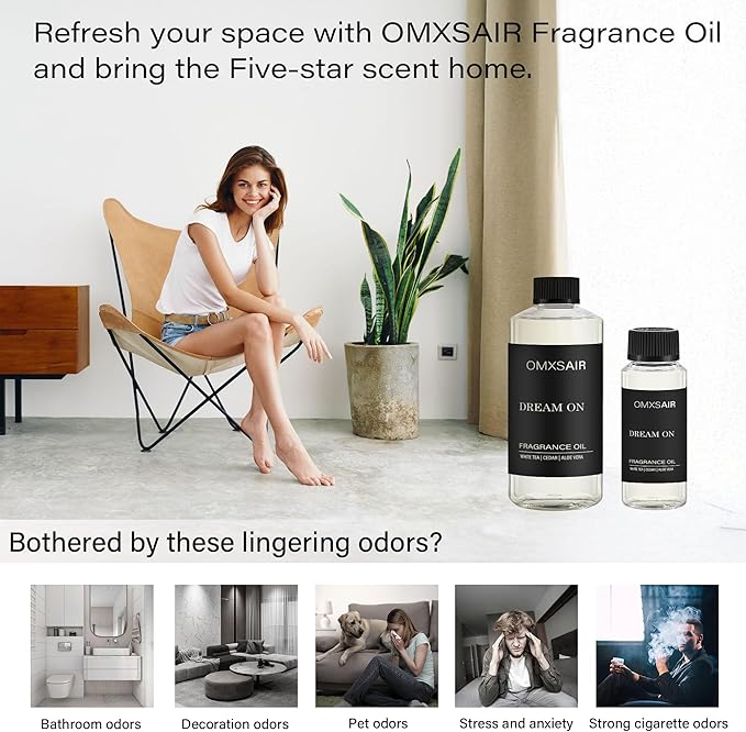 Hotel Diffuser Oil Dream on Long-Lasting Waterless Essential Oil for Large Spaces | White Tea, Vanilla & Cedarwood Blend | Aromatherapy Scented Oil | for Home Office(500ml/16.9FL oz)