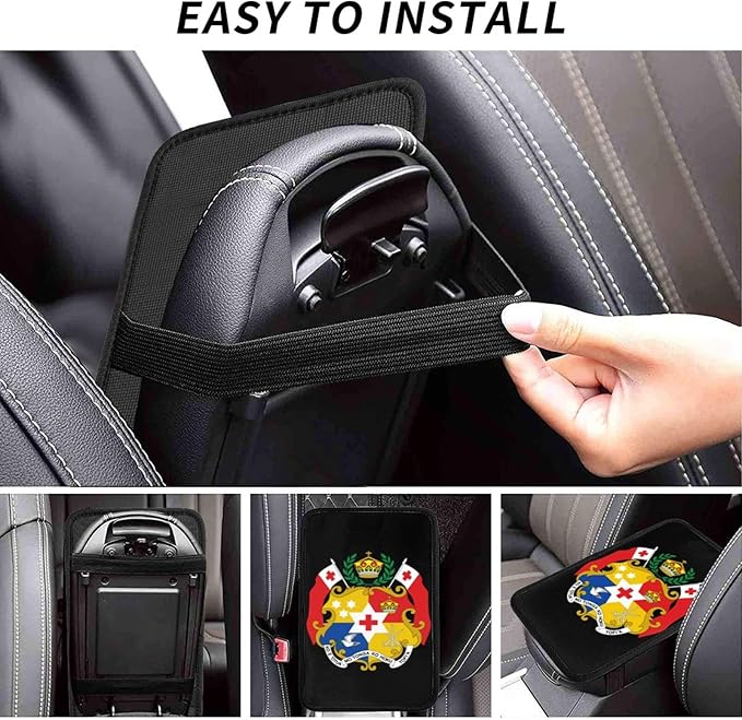 SEAEAGLE National Emblem of Tonga Car handrail Box Cushion Vehicle Center Console Armrest Cover Pad Soft Comfort Universal Fit