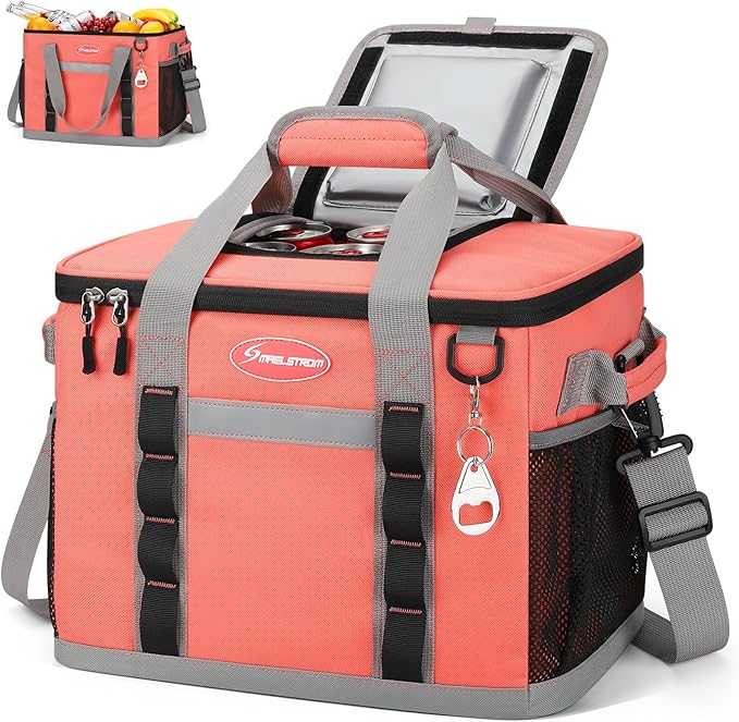 Maelstrom Collapsible Soft Cooler Bag,35/55/75 Cans Beach Cooler with Flip Top Lid, Ice Chest, Leakproof & Portable for Beach, Camping, Road Trips & Grocery Shopping
