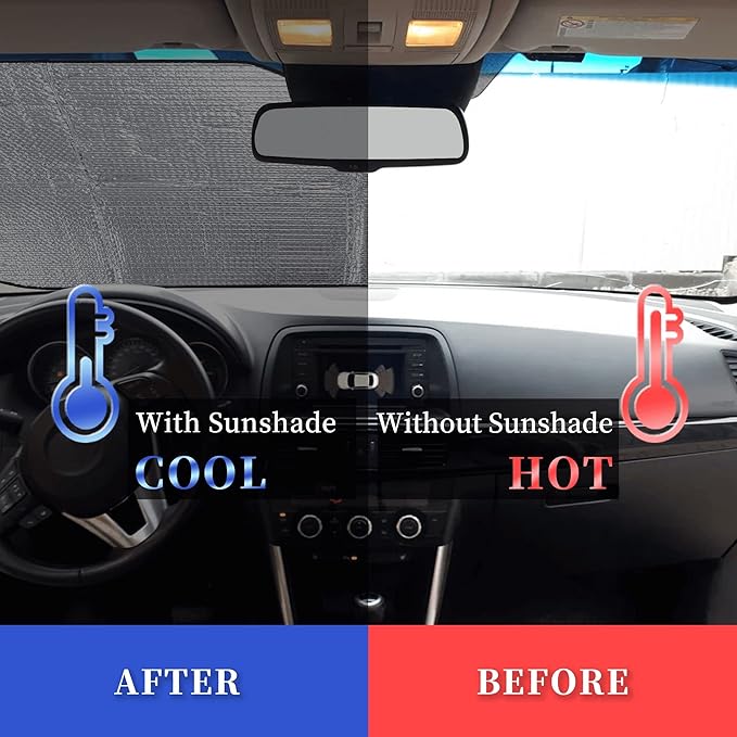 Begarm Three Funny Raccoons Animals Windshield Sun Shade for Car SUV Truck(51"" X 27.5"") Front Window Sun Shade Visor Shield Cover (Upgrade Hardened)