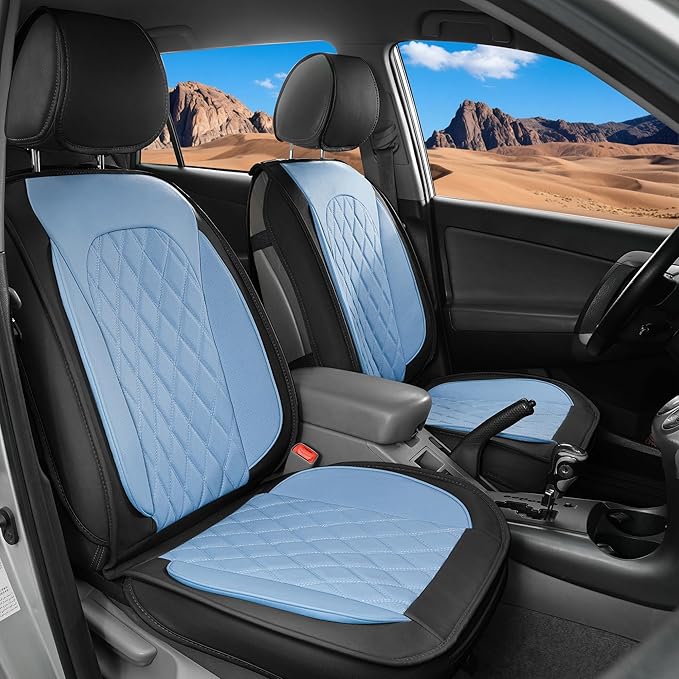 LINGVIDO Car Seat Covers Full Set (5 Seats) - Premium Perforated Nappa Leather, Waterproof Shield, Omni-Adapt Fit SUVs Sedans, Ultimate Family & Pet Protection