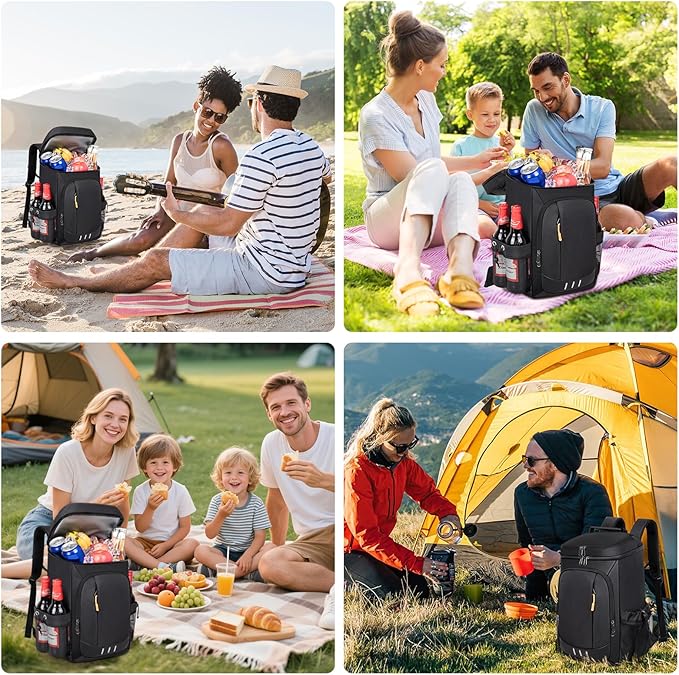Cooler Backpack - 40 Cans Insulated Leak Proof Backpack Cooler Portable Picnic Camping Beach Hiking BBQ Lunch Bag for Men and Women