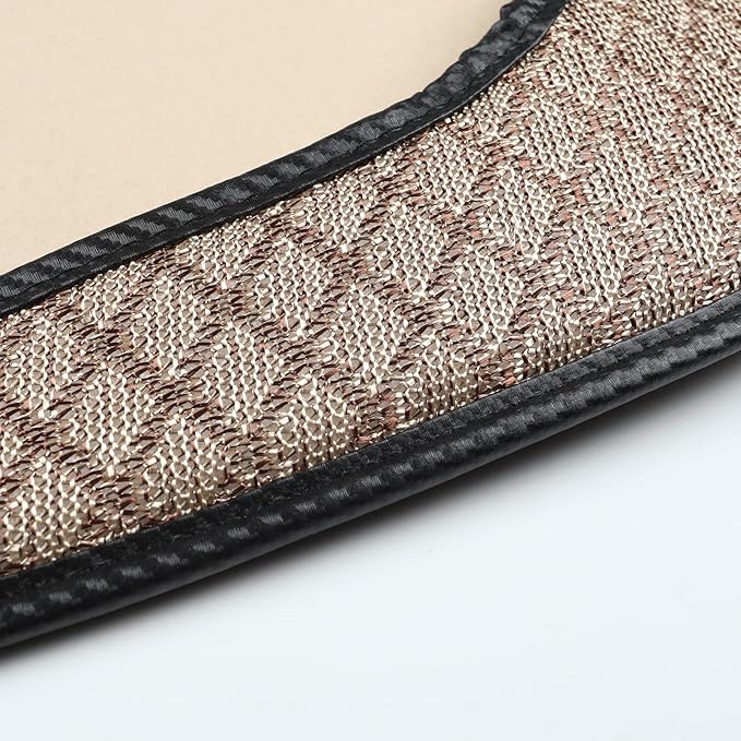 Breathable Back Seat Cover-Universal Rear Seat Mat for All Seasons, Car Rear Seat Protector with Polyester Silk Material, Non-Slip Bottom. Fits 95% of Sedans, SUVs, Vans.(Beige)