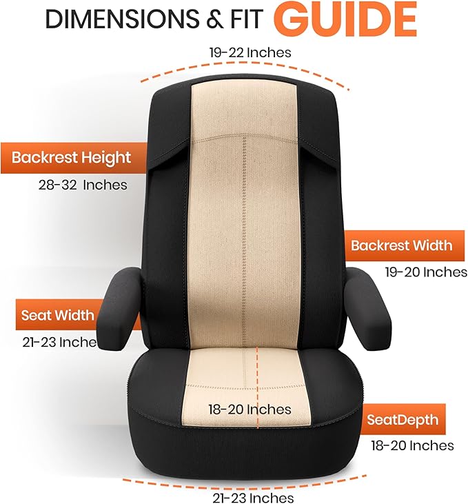 VALUN RV Seat Covers (1 Pack) – Captains Chair Seat Covers for RV Captain Chair & Motorhome Chairs, Universal Fit RV Chair Covers for Camper, Trailer, Van, Protects Against Dirt, Spills & Wear