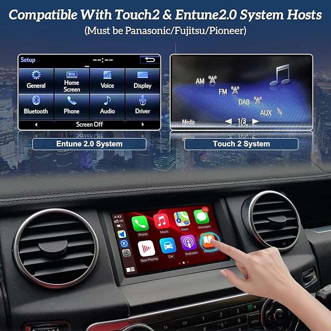Geloo Wireless Carplay Android Auto Adapter Retrofit Kit Decoder for Toyota withTouch2 & Entune 2.0 System 2014-2019, Fit for RAV4/Corolla/Tacoma/Tundra/Highlander/Verso/Avalon/Sienna/Priu