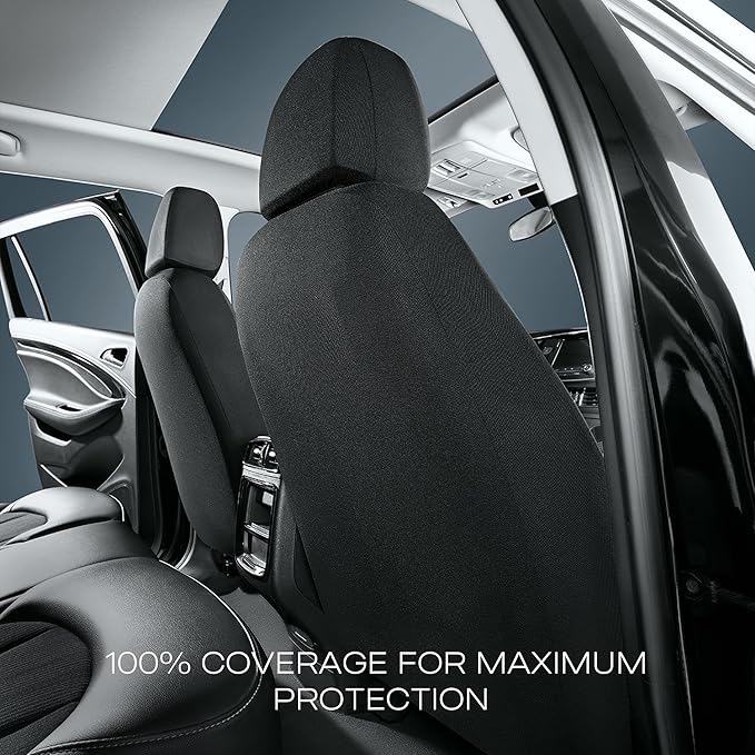 Skechers Car Seat Covers, Work Leather Seat Covers 5-Times Stronger Built-in Webbing, Oxford Fabric Front Seat Covers, Airbag Compatible, Automotive Comfort for Cars, Trucks, SUVs,Grey
