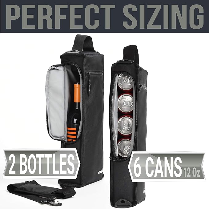 Athletico Golf Cooler Bag - Soft Sided Insulated Cooler Holds a 6 Pack of Cans or Two Wine Bottles