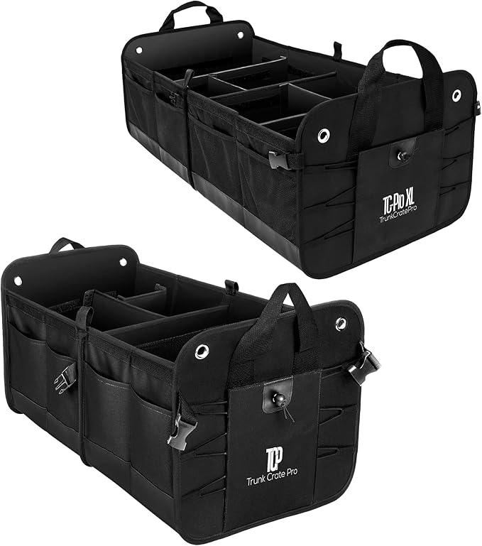 TRUNKCRATEPRO Save 15 per cent off bundle one regular and one Extra Large trunk organizer together