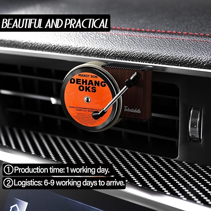 Maicican 12pcs Personalized customized Car Air Fresheners,Pop Singer Album Cover Record Player Car Fresheners for Women, Car Inter Accessories Music Lover Gift.(customization CD), Blue