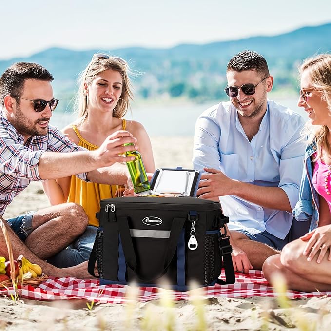 Maelstrom Collapsible Soft Cooler Bag,35/55/75 Cans Beach Cooler with Flip Top Lid, Ice Chest, Leakproof & Portable for Beach, Camping, Road Trips & Grocery Shopping