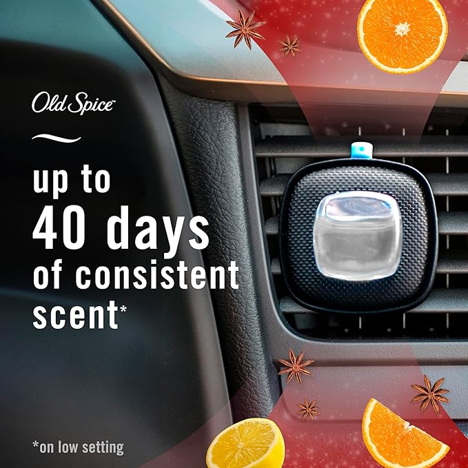 Febreze Odour-Fighting Auto Air Freshener, Car Vent Clip, Old Spice Fiji, 4ct