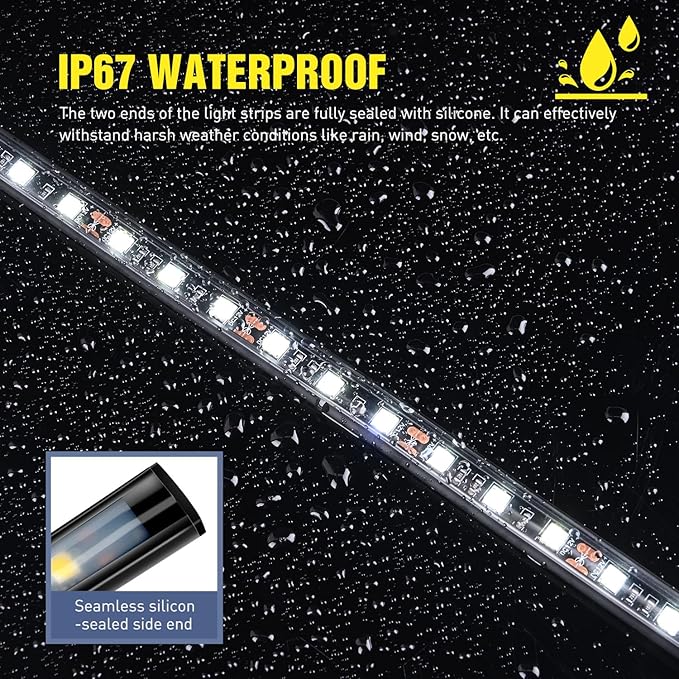 Nilight Under Hood Light Strip 21 LED Waterproof Underhood Work Lights with On/Off Switch Blade Fuse Engine Bay Repair Lamp White 12V for Car Truck SUV