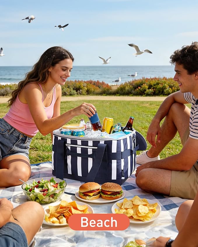 TOURIT Soft Sided Cooler Bag Insulated 48/60 Cans, Large Collapsible & Leakproof Ice Chest for Picnic, Beach, Camping, Travel