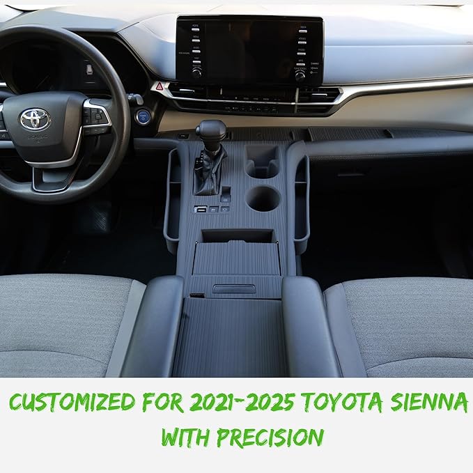 Front Dash Tray Protective Pads Set for Toyota Sienna 2024 2023 2022 2021, Non-Slip Pads, Compatible with Sienna Qi Wireless Charger (Not fit 2025)
