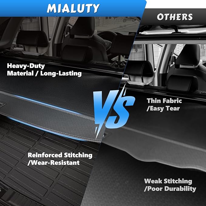 MIALUTY® Cargo Cover for 2015-2025 Ford Edge Retractable Trunk Cover Edge Accessories Anti-Peeping Anti-Theft Privacy Screen,Trunk Luggage Shield Shade Carbon Fiber Texture